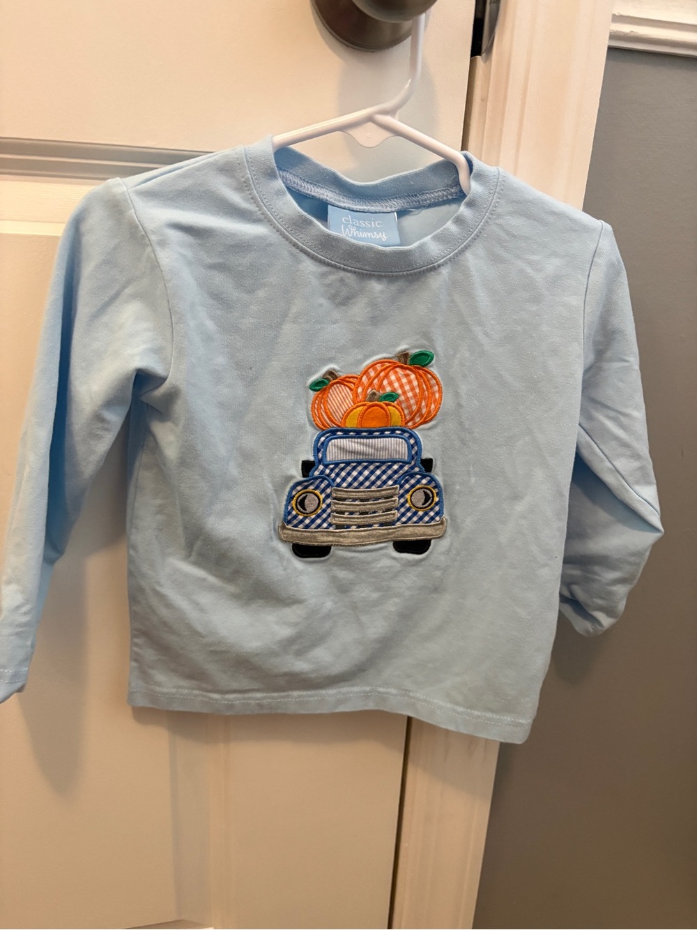 Classic Whimsy Fall Pumpkin appliqué shirt